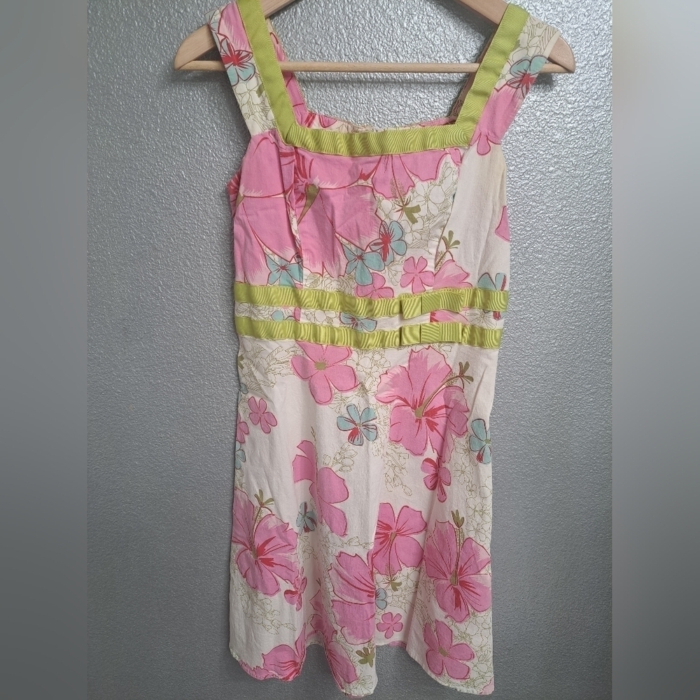 Blush Floral Sleeveless Dress Size 7/8